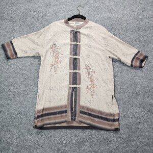 CHICOS Design 100% Silk Asian Frog Closure‎ Mandarin Tunic Top Jacket Medium 1